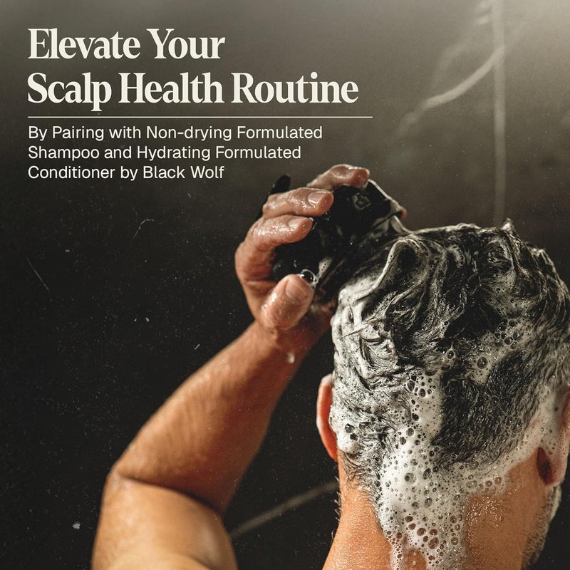 Black Wolf Sonic Scalp Scrubber - Electric Hair & Scalp Massager Brush with 3-Speed Oscillation - Rechargeable Shower Brush & Head Scrubber with Soft Silicone Bristles for Deep Clean & Exfoliation - Image 5